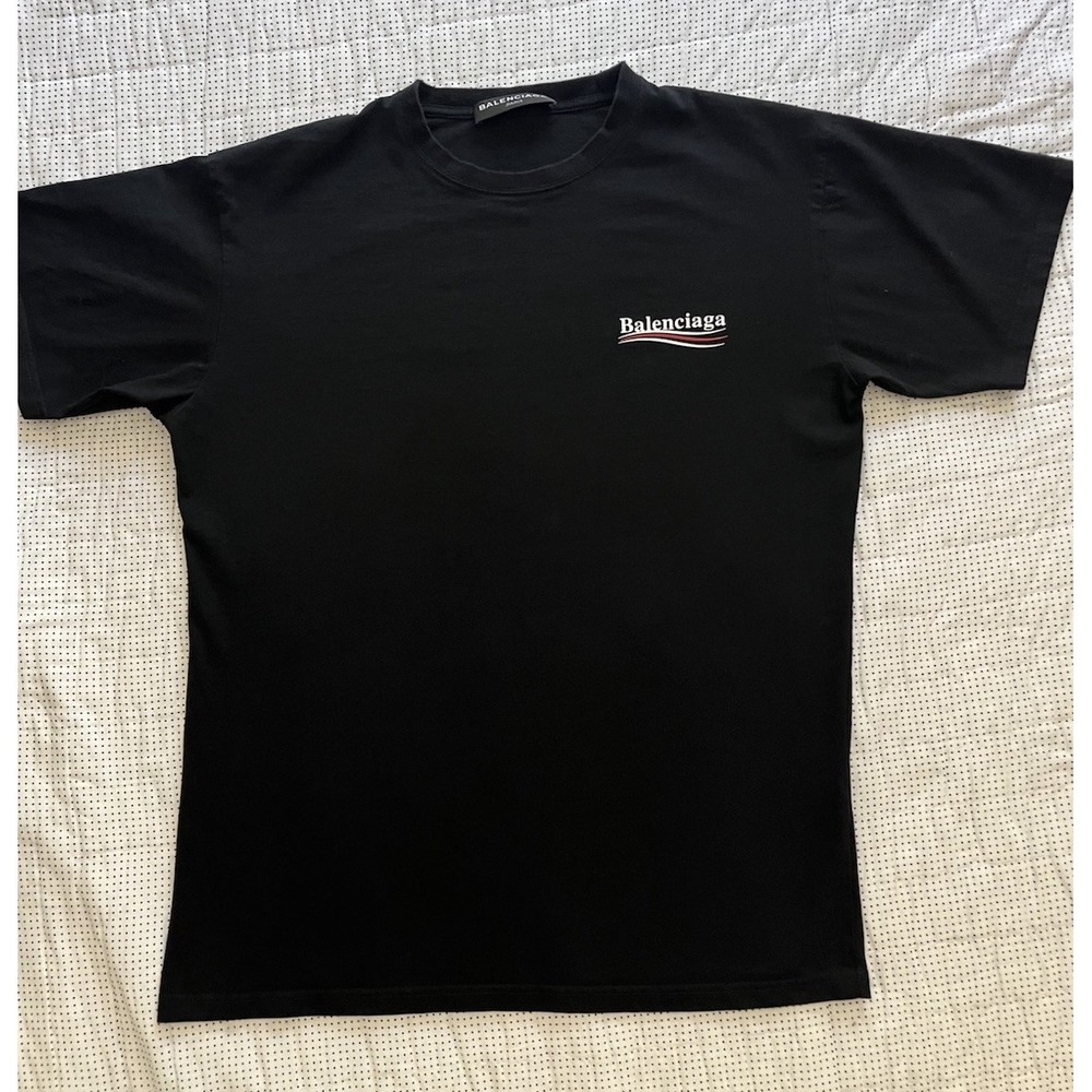 Balenciaga PARIS Political Campaign T-Shirt Black Men Size Small EUC